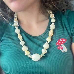 Unique Cream Beaded Necklace